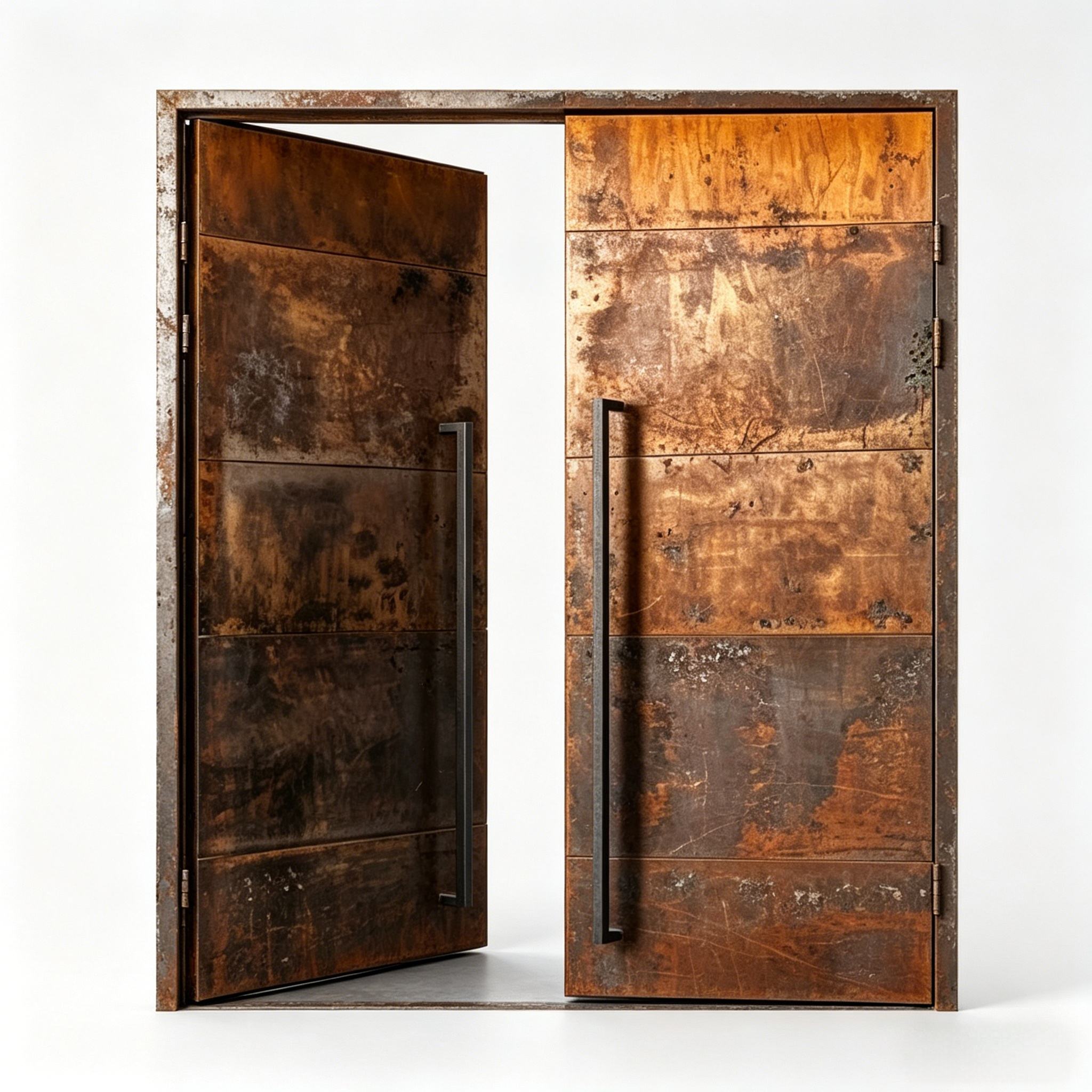 Qifan Metal Double-Leaf Commercial Security Door Midcentury Design High-End Residential Venues Thermal Insulation Fire Rated