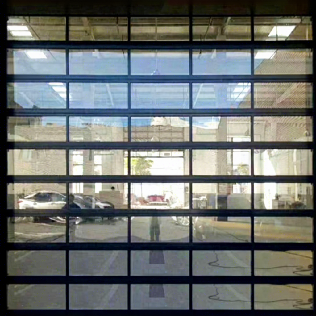 Modern Roll-Up Glass Garage Door with Wate...